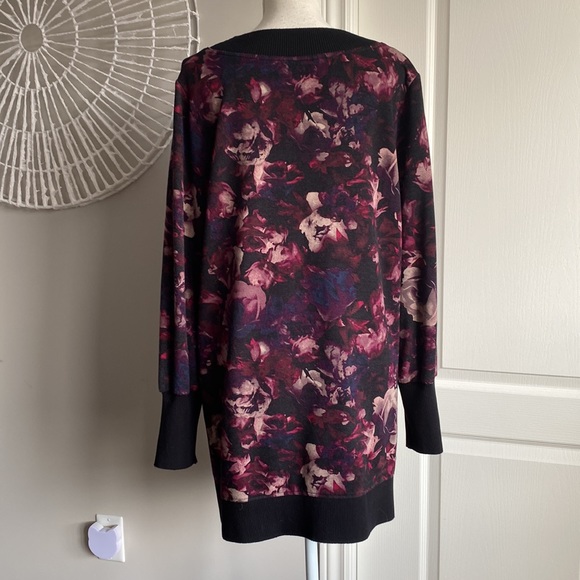 ActiveZone - Tunic Length Floral Print Sweatshirt - Picture 3 of 7